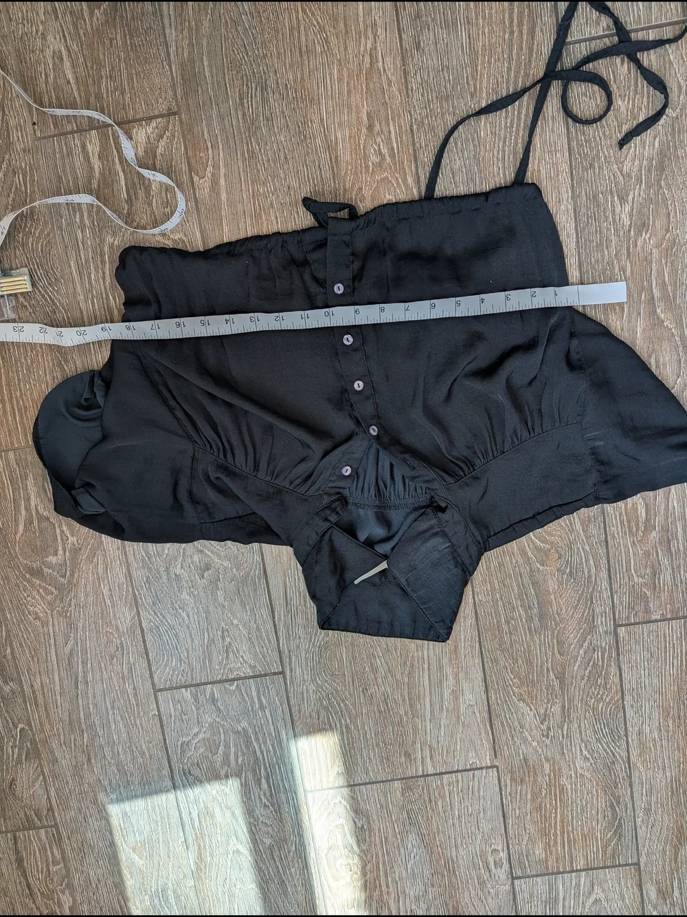 Free People All My Yesterdays Black Crop Top Blouse Button Up Size Small
